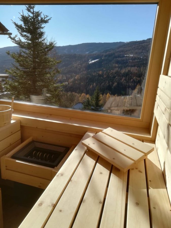 sauna ausblick berge